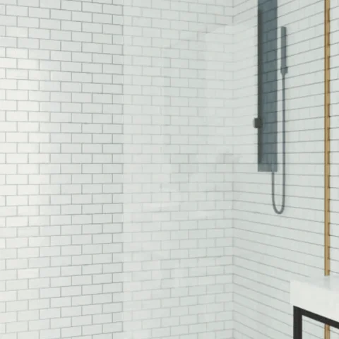 Walk-in Shower Glass 900wx1950hmm Shower Glass with Two Brushed Gold Channels - Image 3