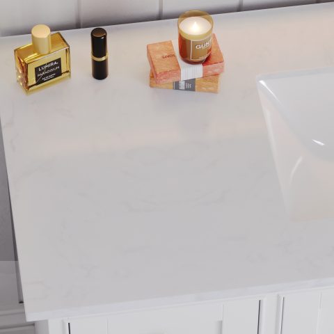Karita 1500mm Solid Wood Floor-Standing Vanity – Hampton Collection – Matte White - Image 7