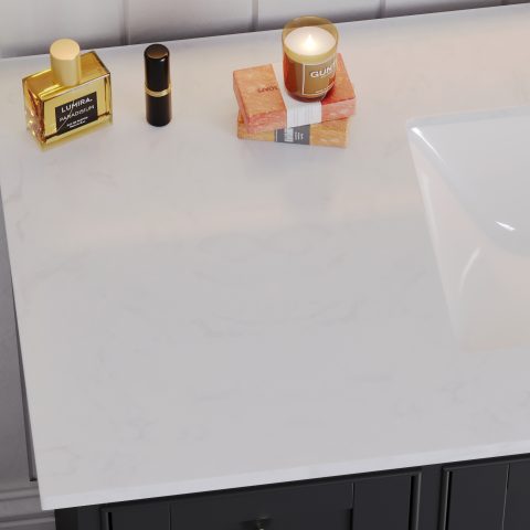 Karita 1800mm Solid Wood Floor-Standing Vanity – Hampton Collection – Matte Black - Image 7