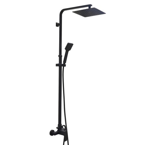 Koda Square Exposed Shower System with Integrated Mixer - Matte Black - Image 1