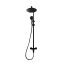 Round Black Two Functional Shower Mixer Set with Rain Head and Shower Head