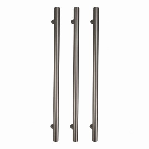 Zeno 650mm Vertical Heated Towel Rail - Gun Metal - Image 3