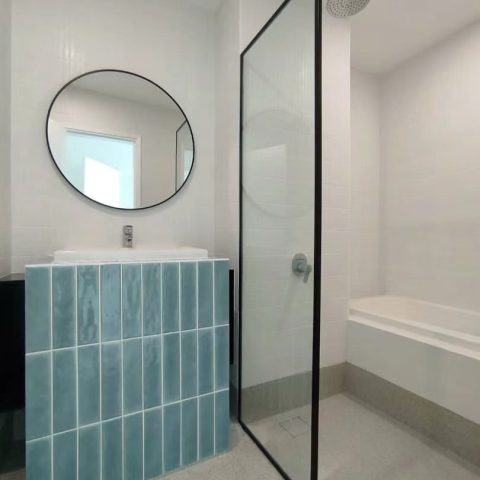 Walk In Frameless 900wx1950hmm Shower Glass with 4 Matte Black Channels - Image 5