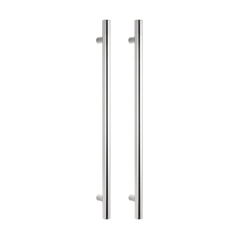 Vertical Heated Towel Rail 900mm (L) Two Round Rails Combo – Chrome - Image 1
