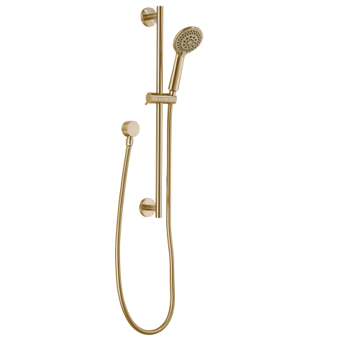 Rondo Slide Shower Kit with Elbow - Dark Brushed Gold - Image 1