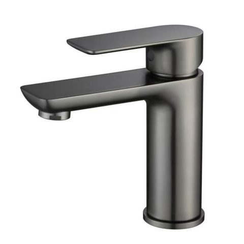 Vanta Modern Flat Handle Basin Mixer – Gun Metal - Image 1