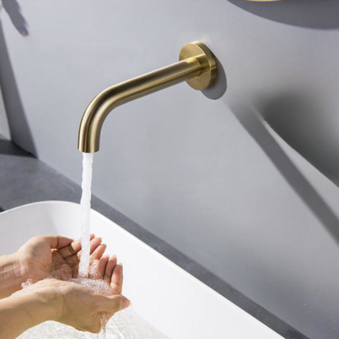 Bath Spout Round Brushed Gold - Image 1