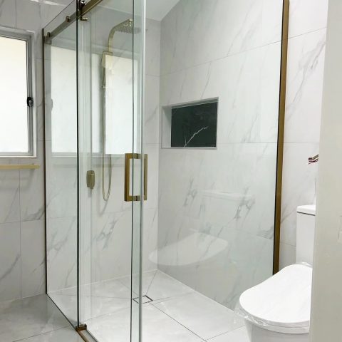 Frameless Shower Box 1200wx800dmm Rectangle  Brushed Gold - Image 3