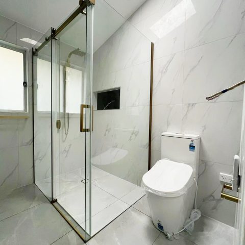 Frameless Shower Box 1200wx800dmm Rectangle  Brushed Gold - Image 6