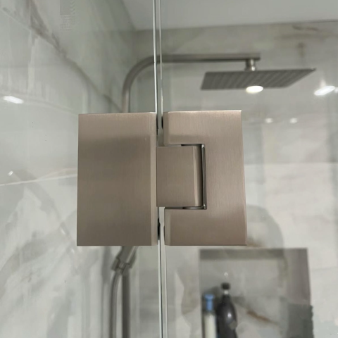 Frameless Shower Glass1200wx900dmm Rectangular Sliding Brushed Nickel - Image 8