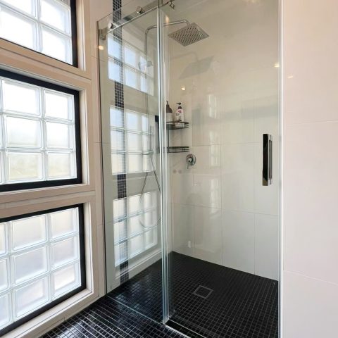 Fameless Glass Alcove Shower 1600wmm Sliding Door Brushed Nickel - Image 6