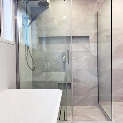 Frameless Shower Glass1200wx900dmm Rectangular Sliding Brushed Nickel - Image 2