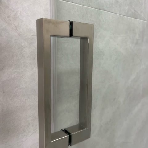 Frameless Shower Glass1200wx900dmm Rectangular Sliding Brushed Nickel - Image 7