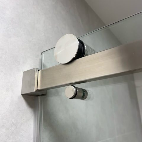 Frameless Shower Glass1200wx900dmm Rectangular Sliding Brushed Nickel - Image 5