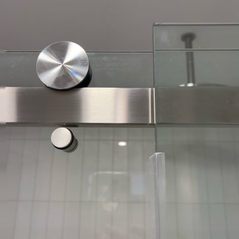 Frameless Shower Glass1200wx900dmm Rectangular Sliding Brushed Nickel - Image 6