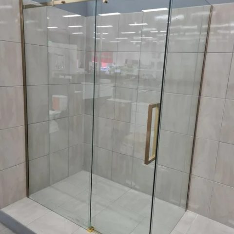 Frameless Shower Box 1200wx800dmm Rectangle  Brushed Gold - Image 7