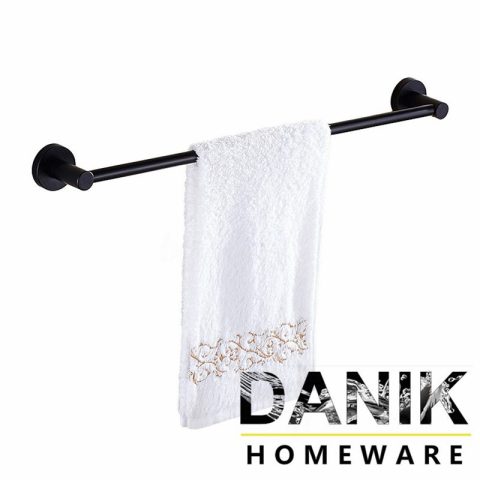 Towel Rail 600mm Black Round Single Bar - Image 2