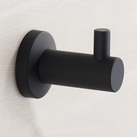 Bathroom Bedroom Cloth Hook Black Round - Image 3