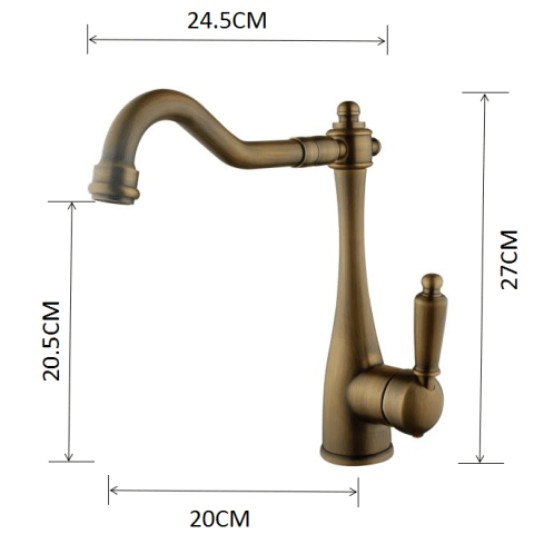 Vintage Swan Neck Mixer – Antique Bronze (All Pressures) - Image 3