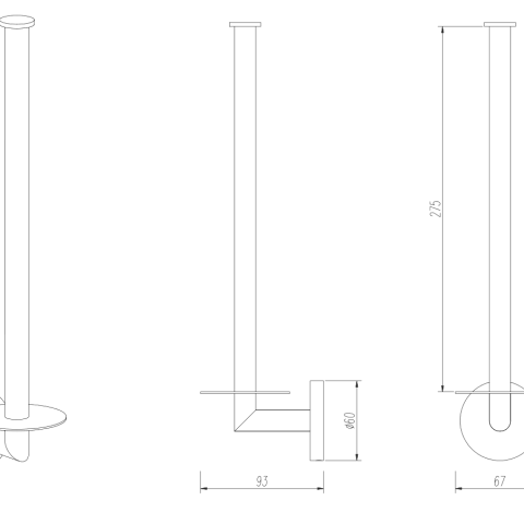 Rondo Upright Toilet Roll Holder - Polished Chrome - Image 4
