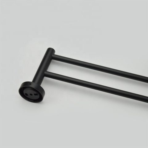 Towel Rail Black Round Double Bars - Image 4