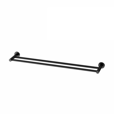Towel Rail Black Round Double Bars - Image 2