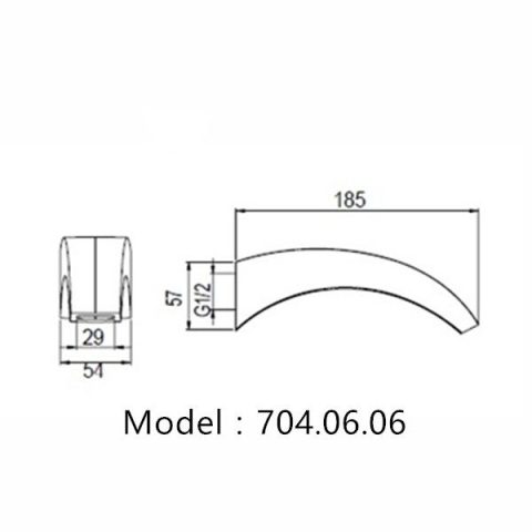 Bathroom Waterfall Spout Solid Brass - Image 3