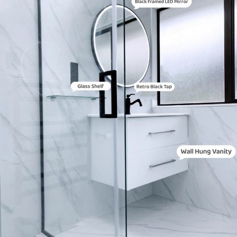 ORA Framed Round Front-Lit 600mm LED Mirror - Matte Black - Image 3