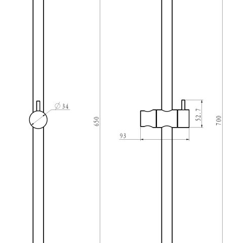 Rondo Slide Shower Kit with Elbow - Dark Brushed Gold - Image 2