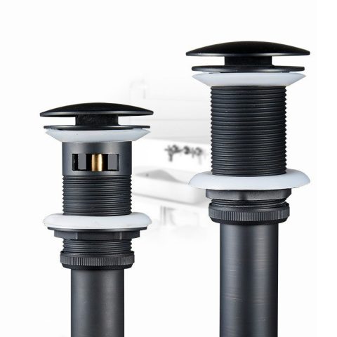 Bathroom Matte Black POP UP Waste 32mm with Overflow - Image 2