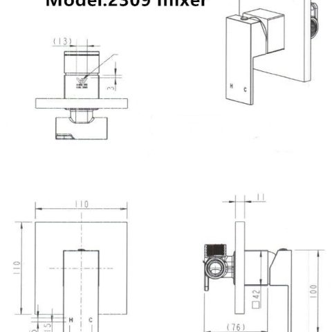 Mixer Square Chrome - Image 3