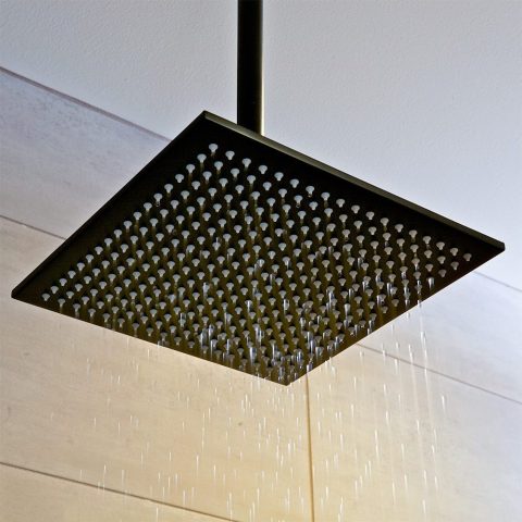 Stainless Steel Shower Rain Head Square 250mm*250mm Electroplating Black - Image 3
