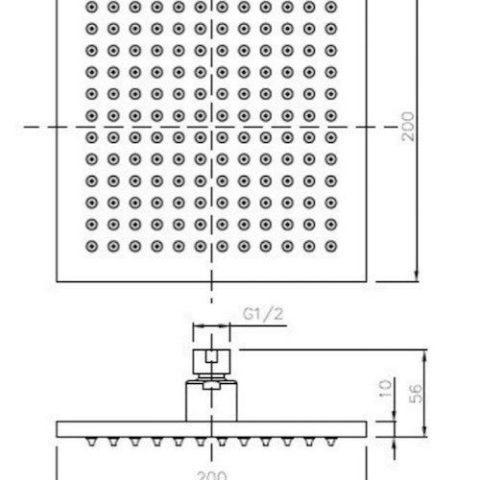 Stainless Steel Shower Rain Head Square 250mm*250mm Electroplating Black - Image 4