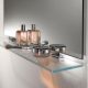 Minimalist Floating Glass Shelf - Polished Chrome