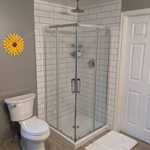 Framed 1000wx1000w Shower Box Square Double Sliding Door With Tray liner - Image 4