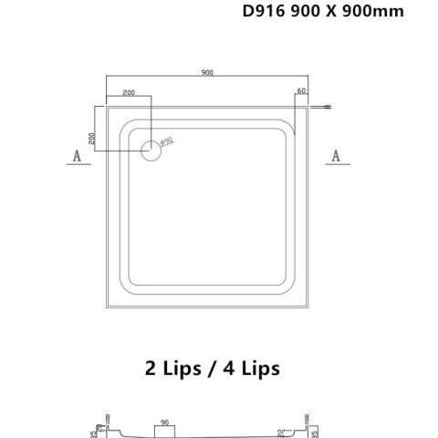 Framed 900wmm Shower Box Square 2 Side Sliding door Inc Glass tray and Liner - Image 10