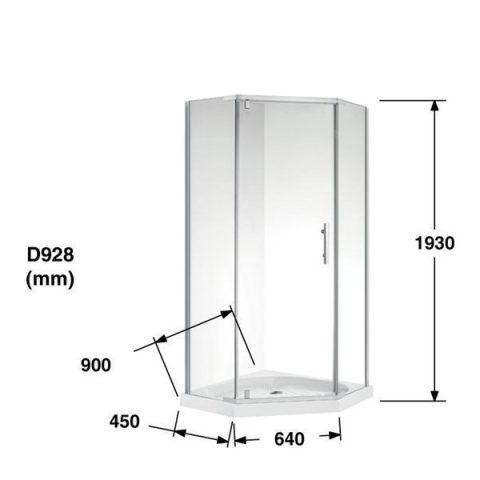 Framed Diamond 1000wmm Shower Box Inc Glass Tray and Wall Liner - Image 7