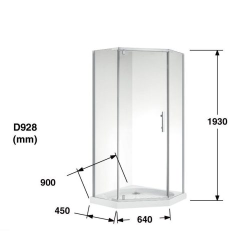 Framed Diamond 900wx900dmm Shower Box  Inc Glass+Tray+Liner - Image 7