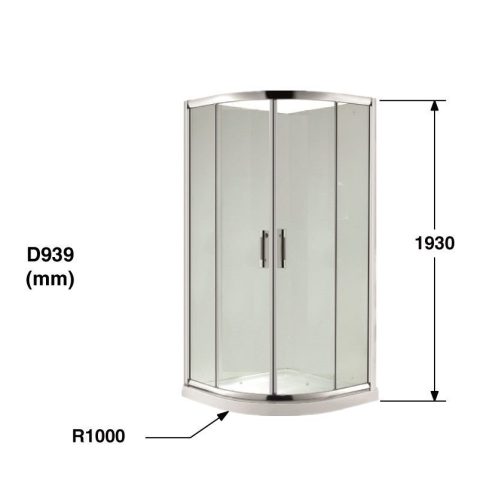 Framed 900wmm Shower Box Curve Inc Door Tray and Wall Liner - Image 9