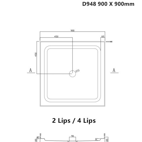 Framed 900wx900dmm Shower SwingDoor Glass Square Inc Glass+Tray+Liner - Image 10