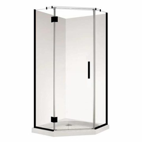 Frameless Diamond Glass 1000wmm Matte Black - Image 6