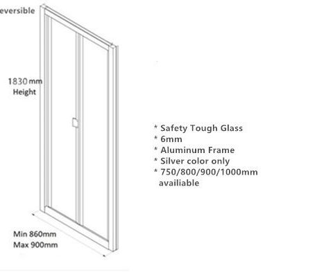 Framed Alcove 900dx900wx900dmm Shower Box 3 Side Bi-folding door+Tray+liner - Image 11