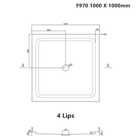 Framed Shower Glass Alcove 3 Side 1000dx1000wx1000dmm Bi-folding Door Tray Liner - Image 9