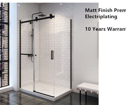 Frameless Shower 1200wx900dmm Rectangle Glass Sliding Door Matte Black Nano Coating Inc glass+liner+tray - Image 7