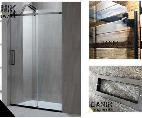 Frameless Rectangle Sliding Door 1200wx1000dx1950hmm Shower Matte Black Nano Coating - Image 9