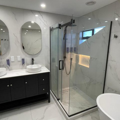 Frameless Shower 1200wx900dmm Rectangle Glass Sliding Door Matte Black Nano Coating Inc glass+liner+tray - Image 6