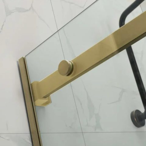 Frameless Shower Box 1200wx800dmm Rectangle  Brushed Gold - Image 11
