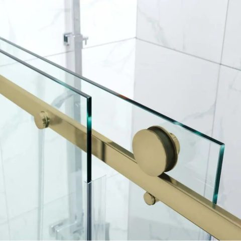 Frameless Shower Box 1200wx800dmm Rectangle  Brushed Gold - Image 12