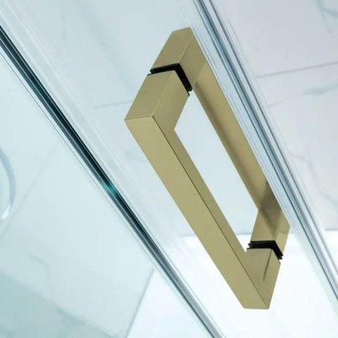 Frameless Glass Alcove 1500wmm Sliding Door Brushed Gold - Image 4