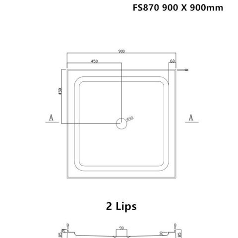 Frameless Shower box 900wx900dmm Shower Glass Square Swing Door Chrome Inc. glass+liner+tray - Image 8